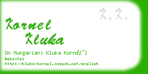 kornel kluka business card